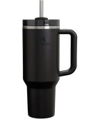 Splash-Resistant FlowState The Quencher H2.0 Flowstate Tumbler  | Stanley Create D332L - Double-Wall Vacuum Insulated Travel Tumbler with Straw - Black 2.0