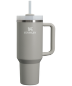 Splash-Resistant FlowState The Quencher H2.0 Flowstate Tumbler  | Stanley Create D332L - Double-Wall Vacuum Insulated Travel Tumbler with Straw - Ash