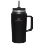Splash-Resistant FlowState The Quencher H2.0 Flowstate Tumbler D365U - Double-Wall Vacuum Insulated Travel Tumbler with Straw - Black