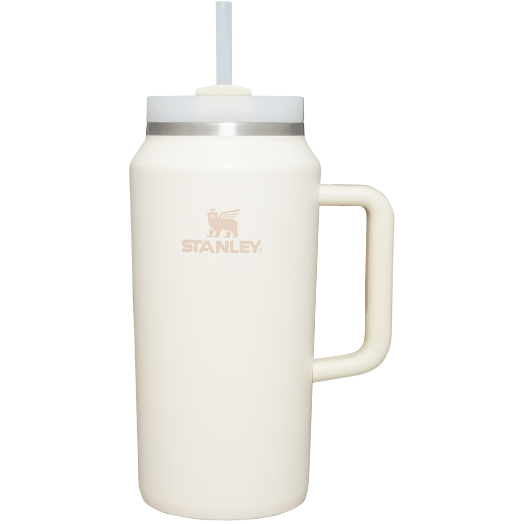 Splash-Resistant FlowState The Quencher H2.0 Flowstate Tumbler D365U - Double-Wall Vacuum Insulated Travel Tumbler with Straw - Cream