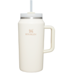 Splash-Resistant FlowState The Quencher H2.0 Flowstate Tumbler D365U - Double-Wall Vacuum Insulated Travel Tumbler with Straw - Cream