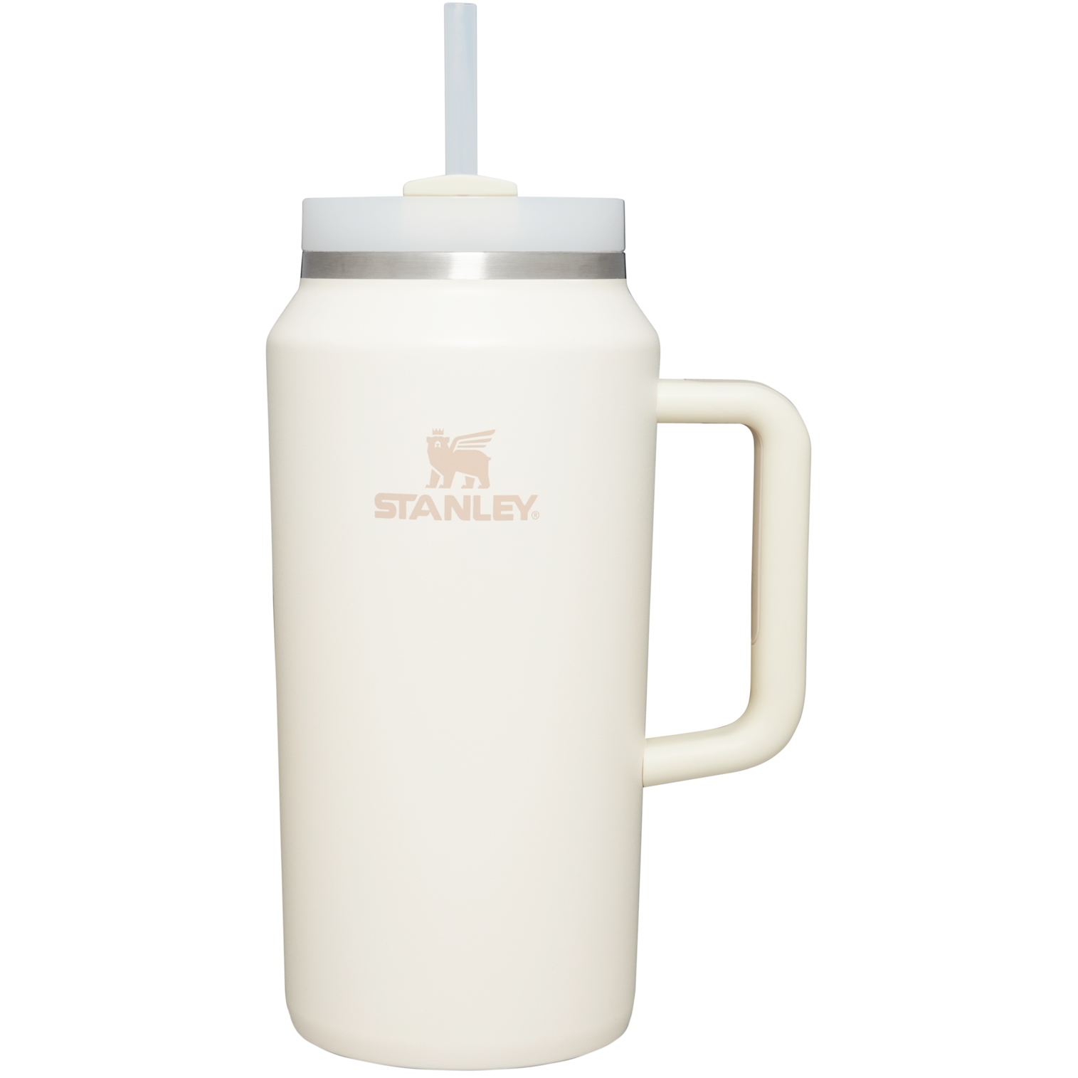 Splash-Resistant FlowState The Quencher H2.0 Flowstate Tumbler D365U - Double-Wall Vacuum Insulated Travel Tumbler with Straw - Cream