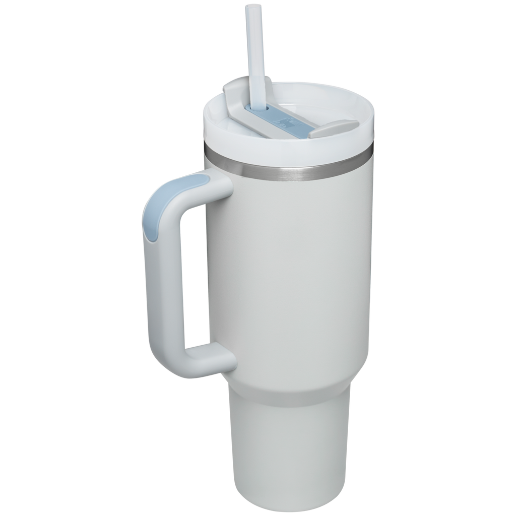 Splash-Resistant FlowState The Quencher H2.0 Flowstate Tumbler  | Stanley Create D332L - Double-Wall Vacuum Insulated Travel Tumbler with Straw Detail