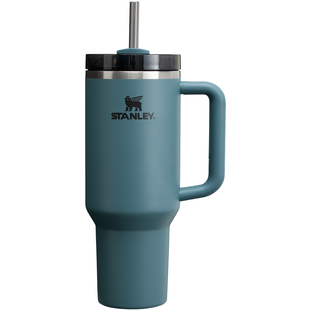 Splash-Resistant FlowState The Quencher H2.0 Flowstate Tumbler  | Stanley Create D332L - Double-Wall Vacuum Insulated Travel Tumbler with Straw Detail