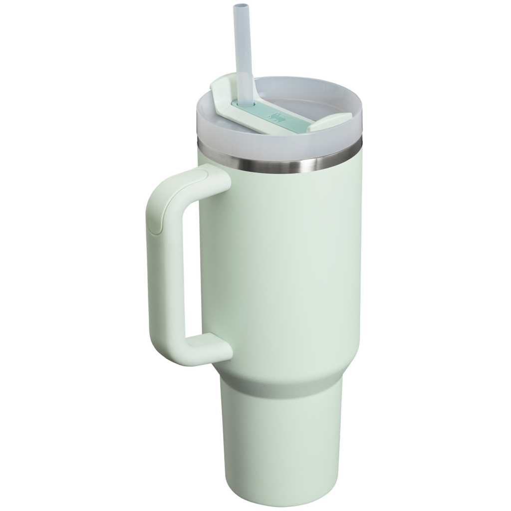 Splash-Resistant FlowState The Quencher H2.0 Flowstate Tumbler  | Stanley Create D332L - Double-Wall Vacuum Insulated Travel Tumbler with Straw Detail