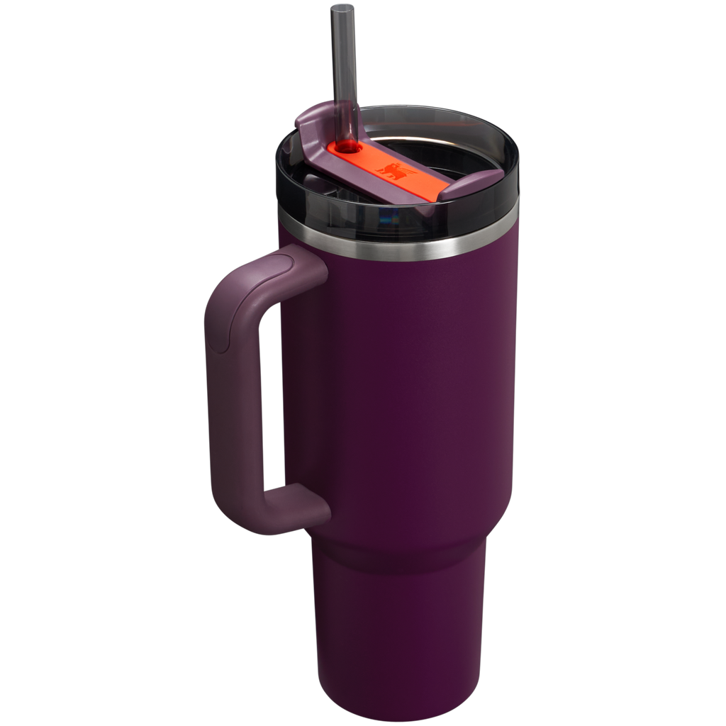 Splash-Resistant FlowState The Quencher H2.0 Flowstate Tumbler  | Stanley Create D332L - Double-Wall Vacuum Insulated Travel Tumbler with Straw Detail