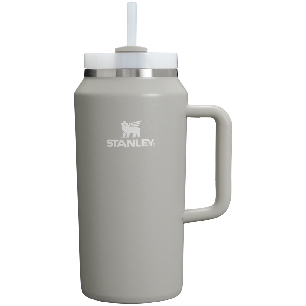 Splash-Resistant FlowState The Quencher H2.0 Flowstate Tumbler D365U - Double-Wall Vacuum Insulated Travel Tumbler with Straw - Ash