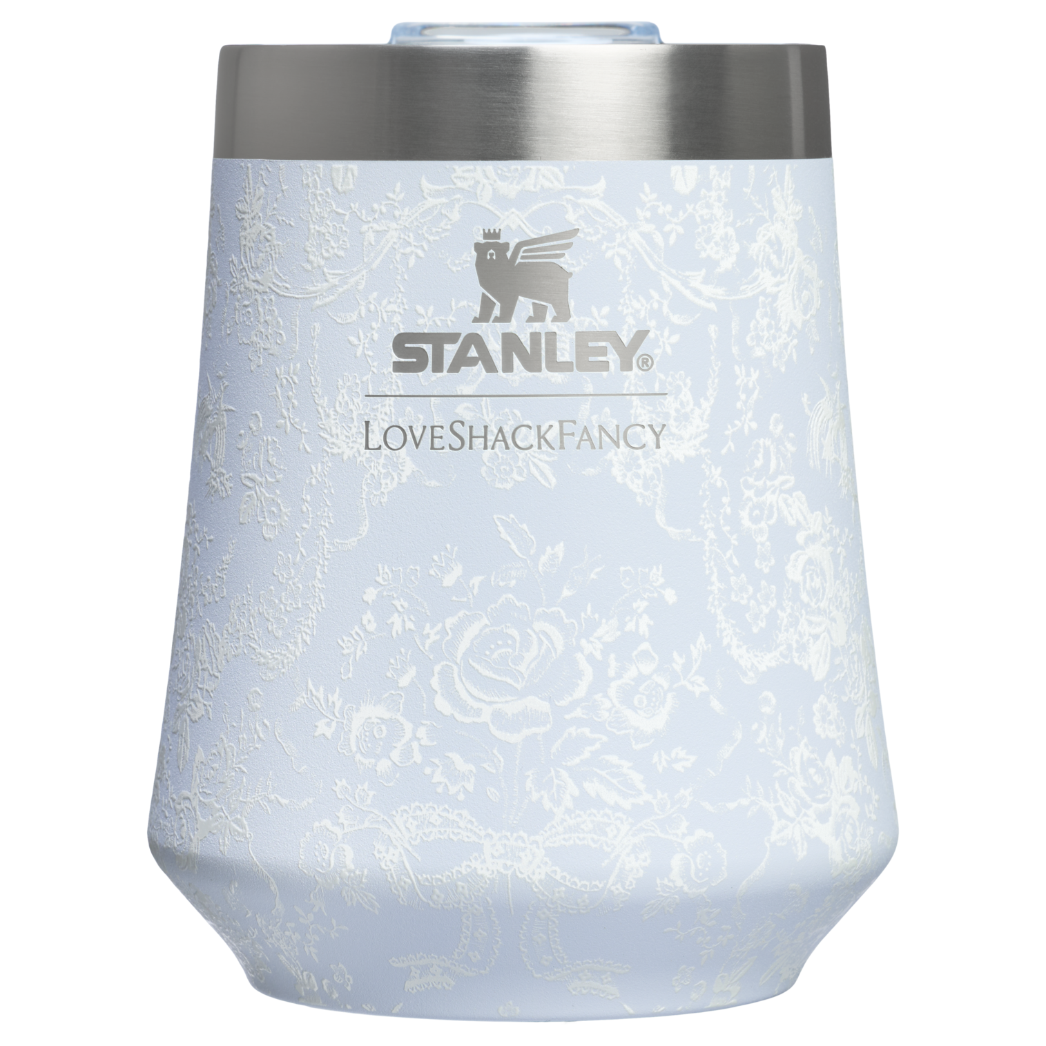 Flavor-Preserving Stanley 1913 x LoveShackFancy Holiday Reserve Wine Tumbler D367F - Reserve Collection Stainless Steel Whiskey Cup - Toscana Toile Alpine Blue