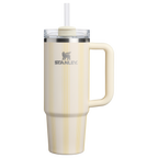 Large Capacity The Quencher H2.0 Flowstate Tumbler D343V - Double-Wall Vacuum Insulated Travel Tumbler with Straw - Cream Picnic Stripe