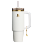 Insulated Travel The Quencher Luxe H2.0 Flowstate Tumbler D171F - Double-Wall Vacuum Insulated Travel Tumbler with Straw - Pale Stone Snakeskin