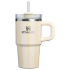 Insulated Travel The Quencher H2.0 Flowstate Tumbler D344H - Double-Wall Vacuum Insulated Travel Tumbler with Straw - Cream Picnic Stripe