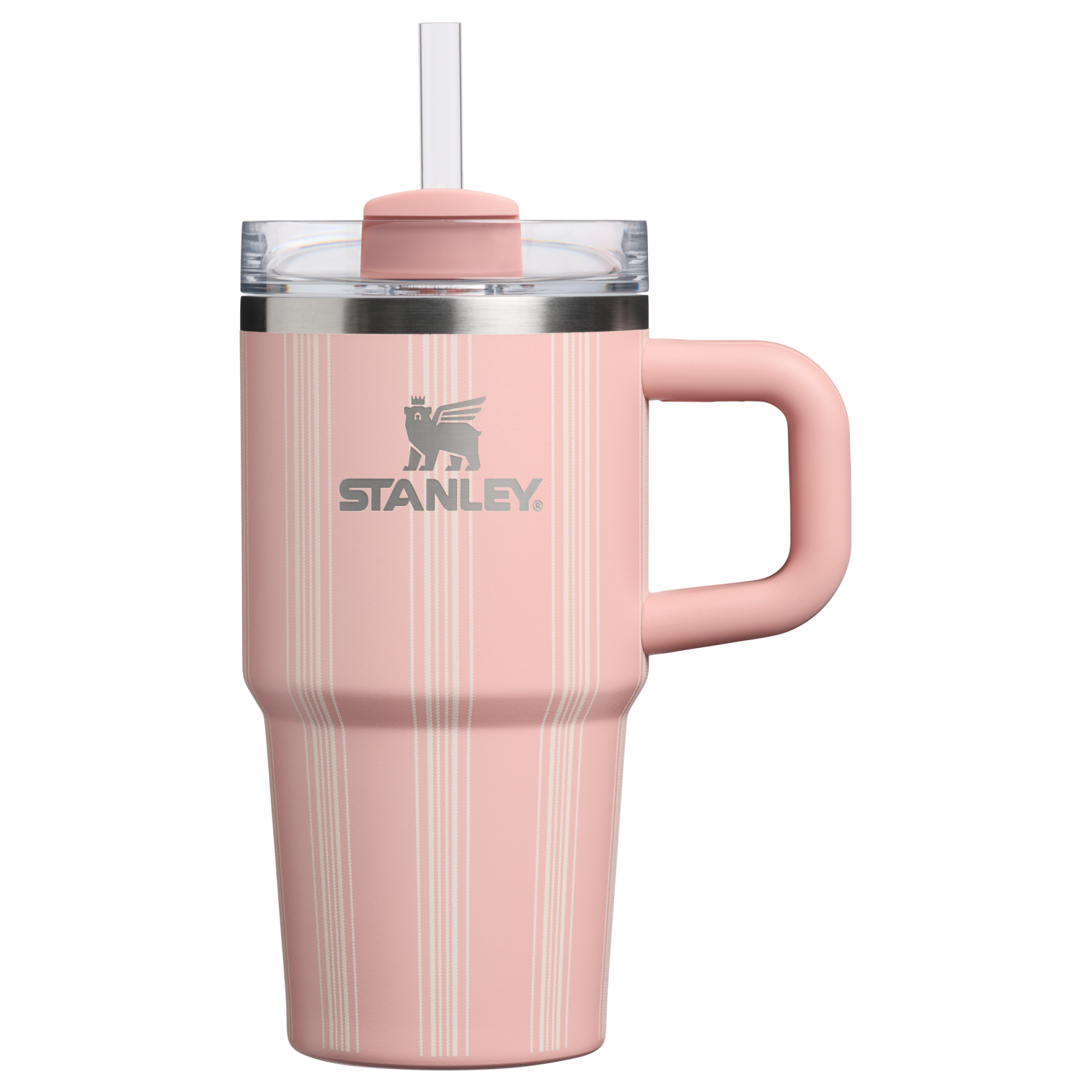 Insulated Travel The Quencher H2.0 Flowstate Tumbler D344H - Double-Wall Vacuum Insulated Travel Tumbler with Straw - Peach Rose Picnic Stripe