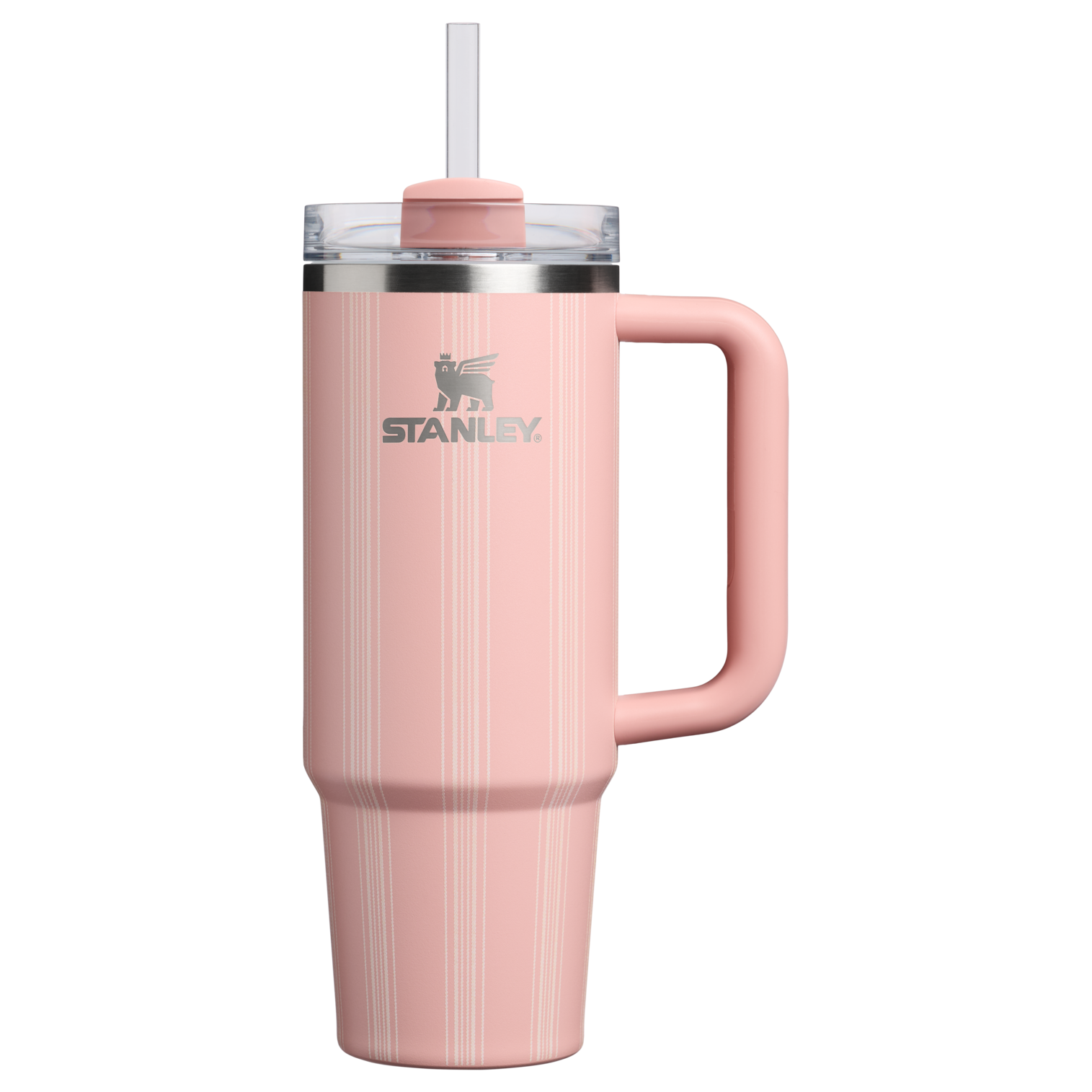 Large Capacity The Quencher H2.0 Flowstate Tumbler D343V - Double-Wall Vacuum Insulated Travel Tumbler with Straw - Peach Rose Picnic Stripe