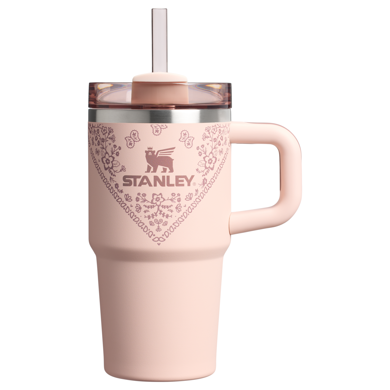 Insulated Travel The Quencher H2.O Flowstate Tumbler D124E - Double-Wall Vacuum Insulated Travel Tumbler with Straw - Conch Floral