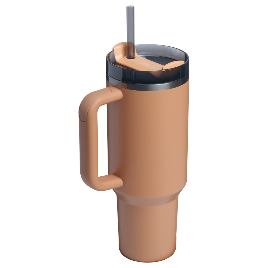 Splash-Resistant FlowState The Quencher H2.0 Flowstate Tumbler  | Stanley Create D332L - Double-Wall Vacuum Insulated Travel Tumbler with Straw Detail