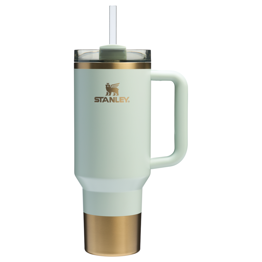 Splash-Resistant FlowState The Quencher H2.0 Flowstate Tumbler  | Stanley Create D332L - Double-Wall Vacuum Insulated Travel Tumbler with Straw Detail