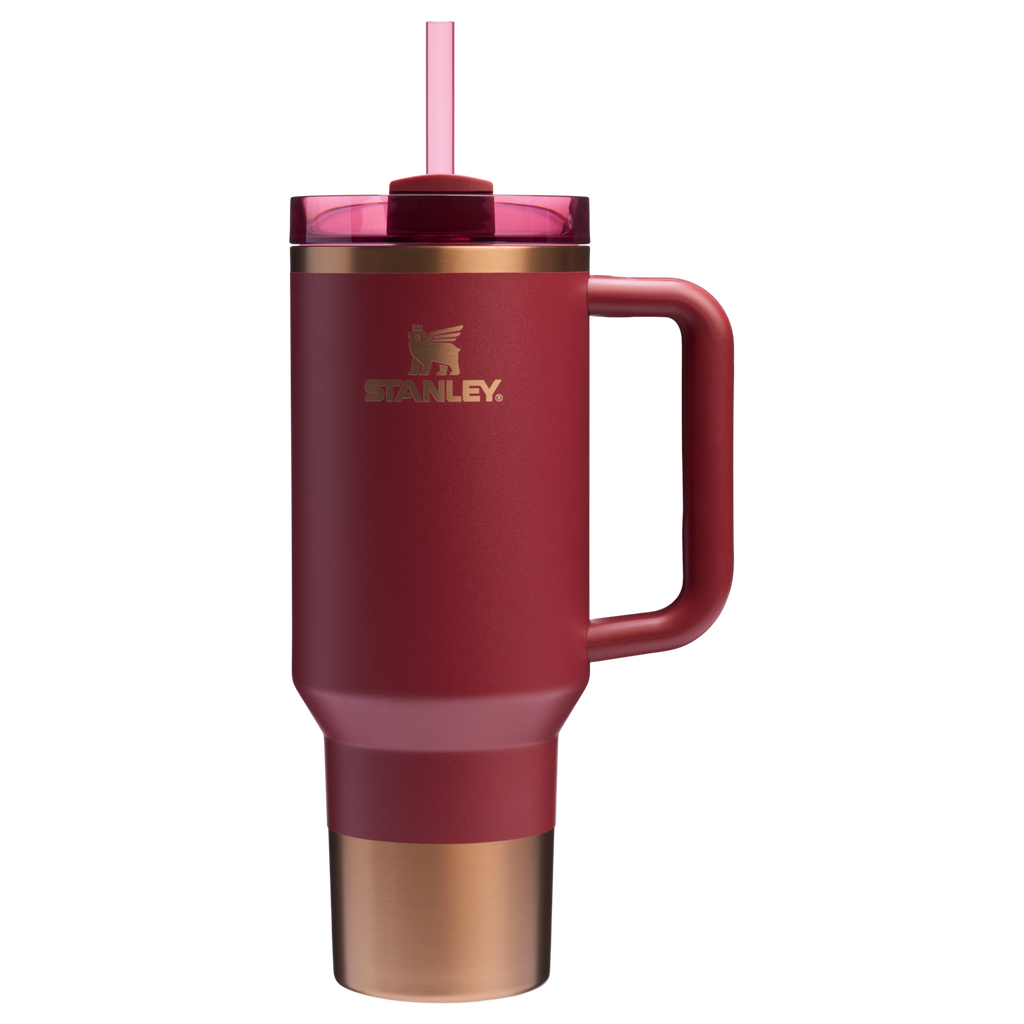 Splash-Resistant FlowState The Quencher H2.0 Flowstate Tumbler  | Stanley Create D332L - Double-Wall Vacuum Insulated Travel Tumbler with Straw Detail