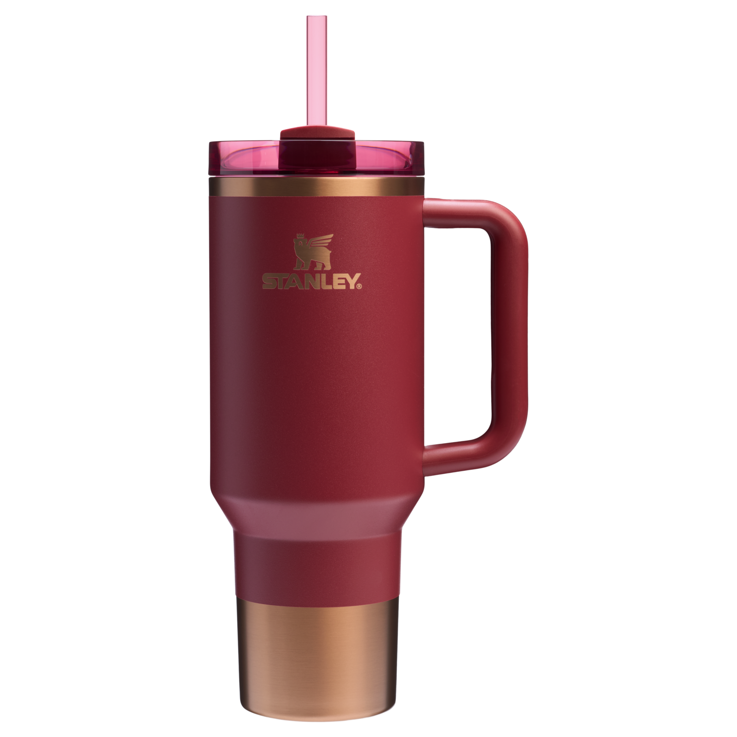 Splash-Resistant FlowState The Quencher H2.0 Flowstate Tumbler  | Stanley Create D332L - Double-Wall Vacuum Insulated Travel Tumbler with Straw Detail
