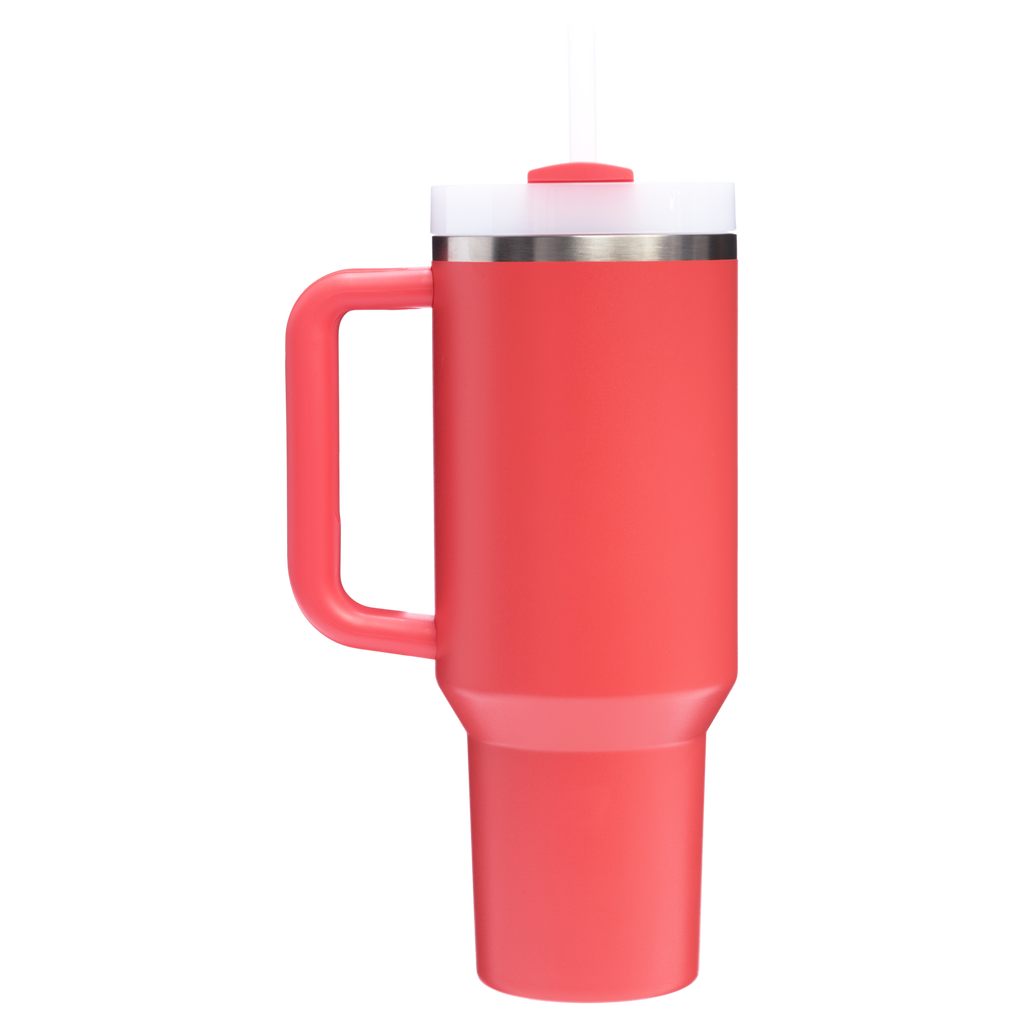 Splash-Resistant FlowState The Quencher H2.0 Flowstate Tumbler  | Stanley Create D332L - Double-Wall Vacuum Insulated Travel Tumbler with Straw Detail