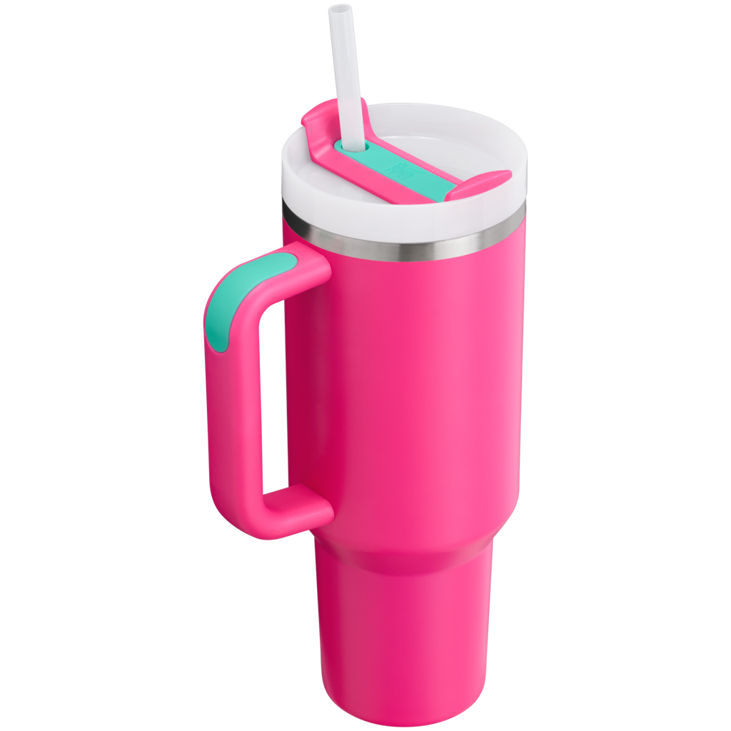 Splash-Resistant FlowState The Quencher H2.0 Flowstate Tumbler  | Stanley Create D332L - Double-Wall Vacuum Insulated Travel Tumbler with Straw Detail