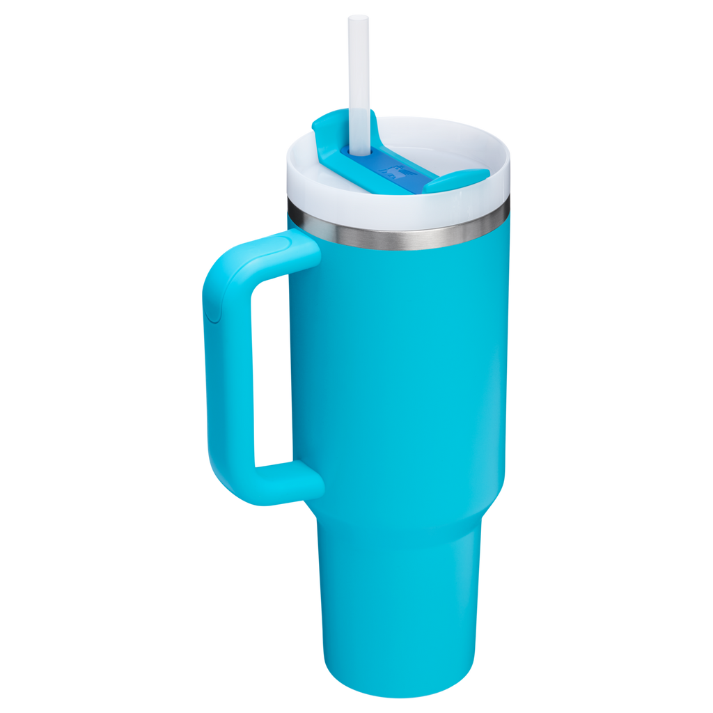 Splash-Resistant FlowState The Quencher H2.0 Flowstate Tumbler  | Stanley Create D332L - Double-Wall Vacuum Insulated Travel Tumbler with Straw Detail