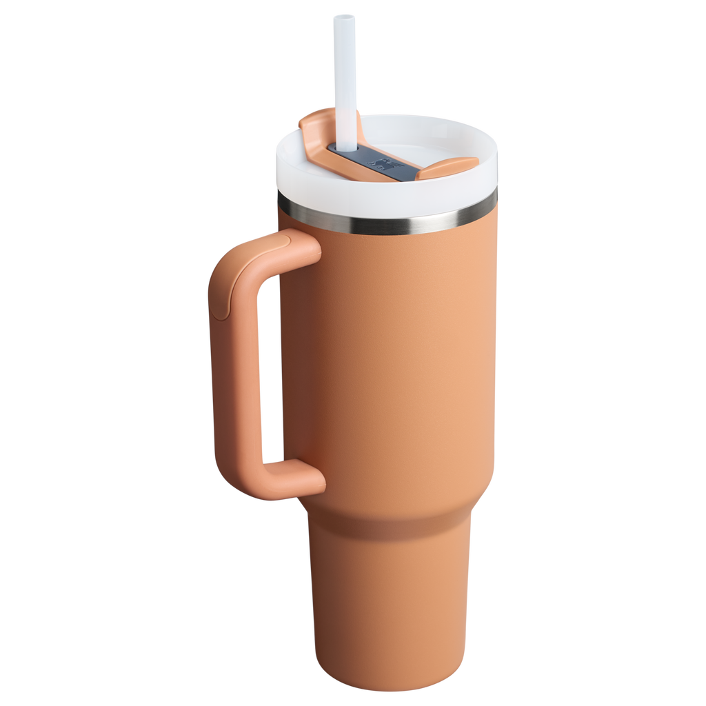 Splash-Resistant FlowState The Quencher H2.0 Flowstate Tumbler  | Stanley Create D332L - Double-Wall Vacuum Insulated Travel Tumbler with Straw Detail