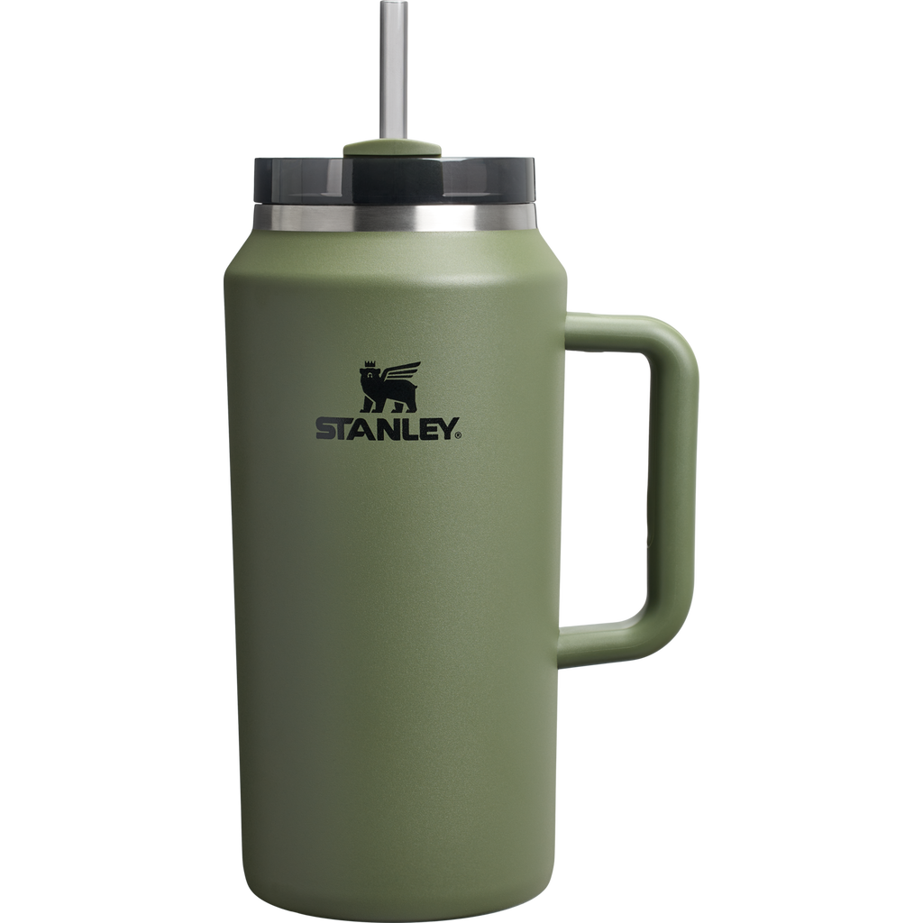 Splash-Resistant FlowState The Quencher H2.0 Flowstate Tumbler D365U - Double-Wall Vacuum Insulated Travel Tumbler with Straw - Dried Pine