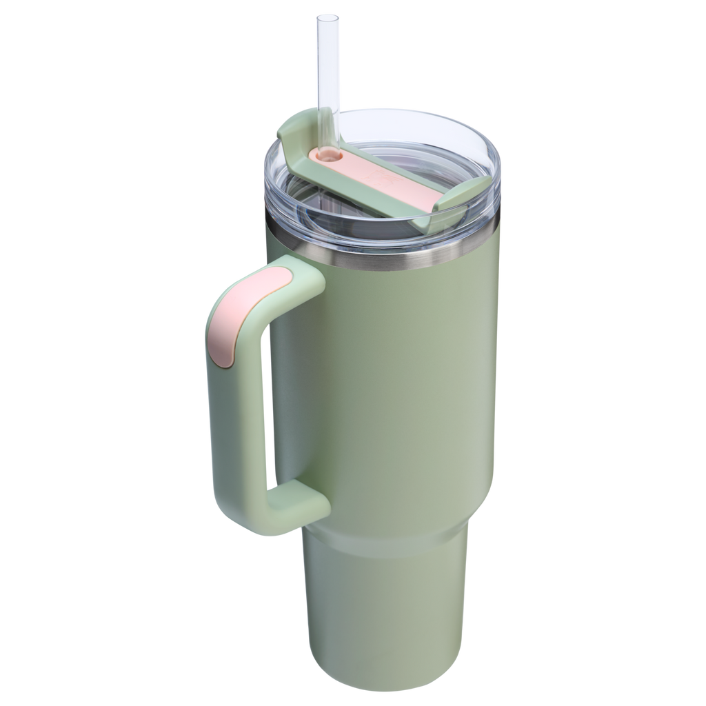 Splash-Resistant FlowState The Quencher H2.0 Flowstate Tumbler  | Stanley Create D332L - Double-Wall Vacuum Insulated Travel Tumbler with Straw Detail