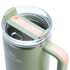 Splash-Resistant FlowState The Quencher H2.0 Flowstate Tumbler  | Stanley Create D332L - Double-Wall Vacuum Insulated Travel Tumbler with Straw Detail