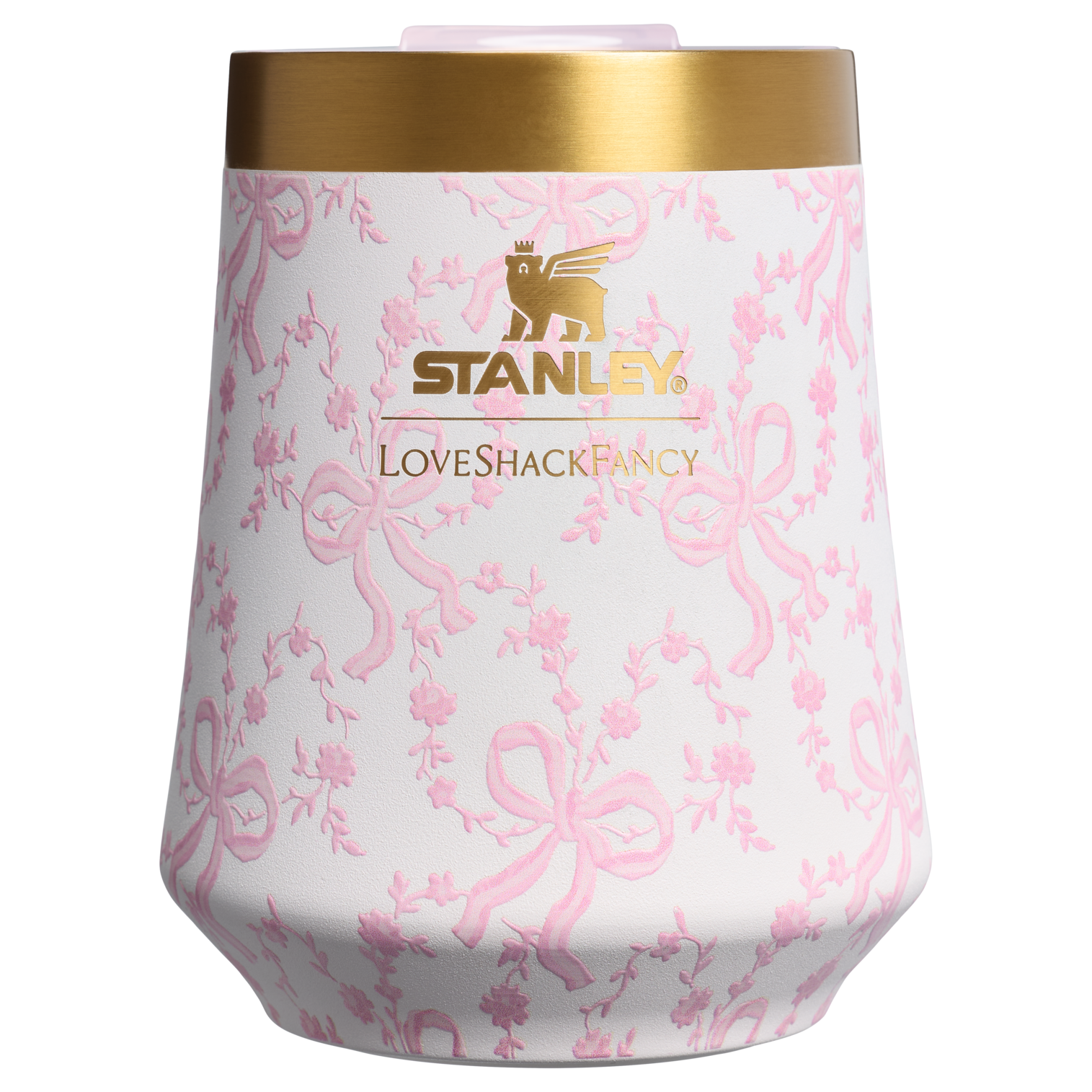 Flavor-Preserving Stanley 1913 x LoveShackFancy Holiday Reserve Wine Tumbler D367F - Reserve Collection Stainless Steel Whiskey Cup - Coquette Bow Chantilly