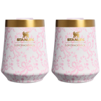 Flavor-Preserving Stanley 1913 x LoveShackFancy Holiday The Reserve Wine Tumbler Set | 2-pack D205C - Premium Insulated Egg-Shaped Wine Glass for Outdoors - Coquette Bow Chantilly