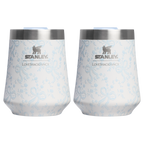 Flavor-Preserving Stanley 1913 x LoveShackFancy Holiday The Reserve Wine Tumbler Set | 2-pack D205C - Premium Insulated Egg-Shaped Wine Glass for Outdoors - Coquette Bow Winter Ice