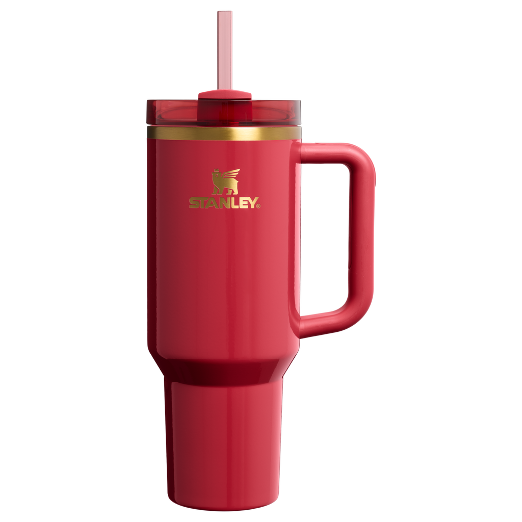 Insulated Travel The Cheers & Cheer Quencher H2.0 Flowstate Tumbler D188Q - Double-Wall Vacuum Insulated Travel Tumbler with Straw - Holly Berry Gloss