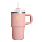 Large Capacity The Quencher H2.O Flowstate Tumbler | Stanley Create D274S - Premium Stainless Steel Straw Cup for All-Day Hydration - Peach Rose