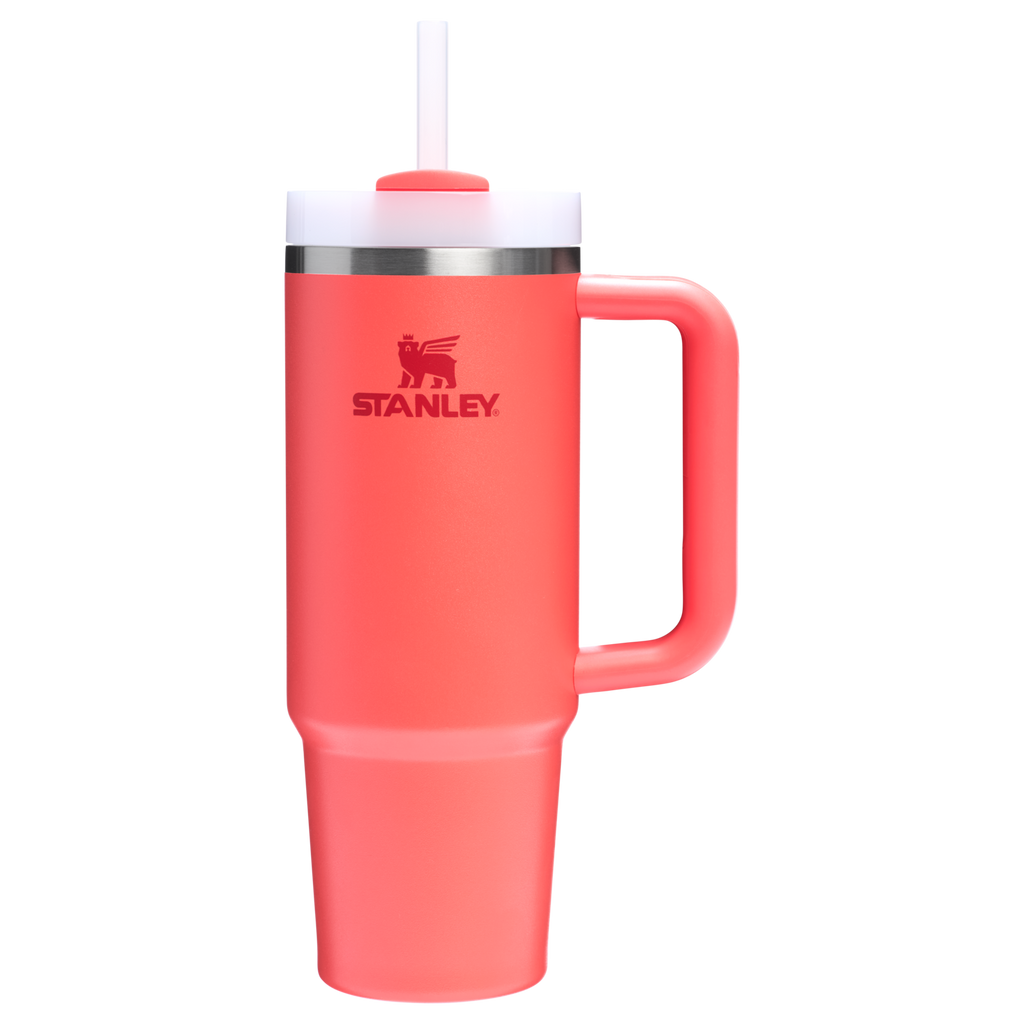 Splash-Resistant FlowState The Quencher H2.0 Flowstate Tumbler D051L - 40oz Large Capacity Car-Cup Friendly Quencher - Hot Coral