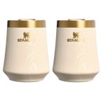 Premium Matte The Cheers & Cheer Reserve Wine Tumbler | 2-pack D190T - Elegant Stemless Vacuum Insulated Wine Tumbler - Birch Woodgrain
